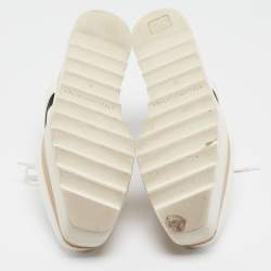 Stella McCartney White Faux Leather Elyse Cut-Out Platform Derby Size 38