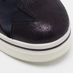 Pre Owned Stella McCartney Metallic Faux Leather Elyse Star Slip On Sneakers Size 41