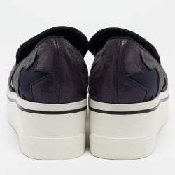 Pre Owned Stella McCartney Metallic Faux Leather Elyse Star Slip On Sneakers Size 41