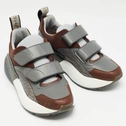 Pre Owned Stella McCartney Multicolor Faux Leather and Faux Suede Eclypse Sneakers Size 39