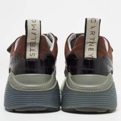 Pre Owned Stella McCartney Multicolor Faux Leather and Faux Suede Eclypse Sneakers Size 39