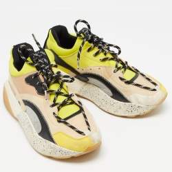 Pre Owned Stella McCartney Multicolor Faux Leather and Faux Suede Eclypse Sneakers Size 39