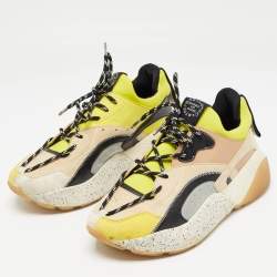 Pre Owned Stella McCartney Multicolor Faux Leather and Faux Suede Eclypse Sneakers Size 39