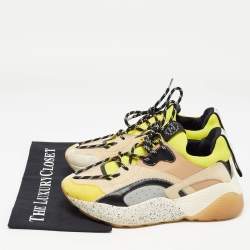 Pre Owned Stella McCartney Multicolor Faux Leather and Faux Suede Eclypse Sneakers Size 39