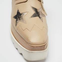 Stella McCartney Beige Faux Leather  Elyse Star  Sneakers Size 36