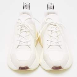 Pre Owned Stella McCartney Grey/White Faux Suede and Faux Leather Eclypse Sneakers Size 39