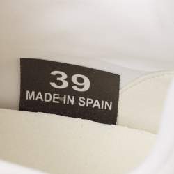 Pre Owned Stella McCartney Grey/White Faux Suede and Faux Leather Eclypse Sneakers Size 39