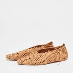 Stella McCartney Brown Woven Fabric Ballet Flats Size 37.5