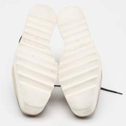 Pre Owned Stella McCartney Black Faux Leather Elyse Derby Sneakers Size 38.5