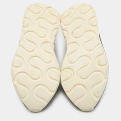 Pre Owned Stella McCartney Black Faux Leather and Neoprene Eclypse Sneakers Size 35