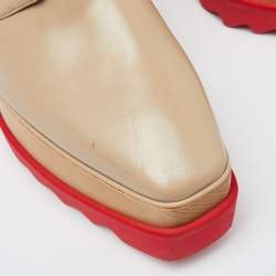 Pre Owned Stella McCartney Beige Faux Leather Elyse Derby Sneakers Size 38
