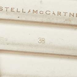 Pre Owned Stella McCartney Black Faux Leather Elyse Derby Sneakers Size 38