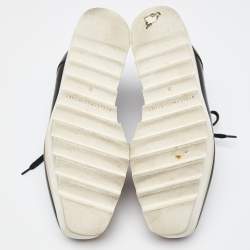 Pre Owned Stella McCartney Black Faux Leather Elyse Derby Sneakers Size 38