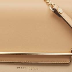 Pre Owned Strathberry Beige Leather East/West Chain Shoulder Bag