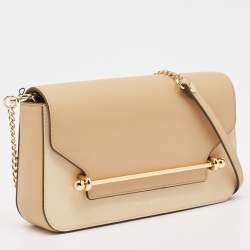 Pre Owned Strathberry Beige Leather East/West Chain Shoulder Bag