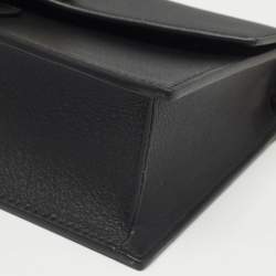 Strathberry Black Leather Mini Crescent Shoulder Bag