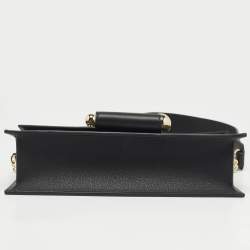 Strathberry Black Leather Mini Crescent Shoulder Bag