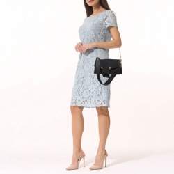 Strathberry Black Leather Mini Crescent Shoulder Bag