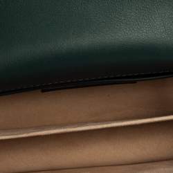 Pre Owned Strathberry Green Leather Mini East/west Leather Crossbody Bag