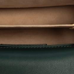 Pre Owned Strathberry Green Leather Mini East/west Leather Crossbody Bag