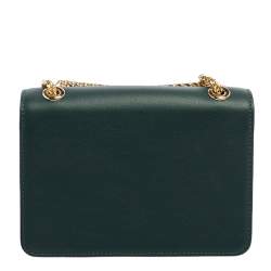Pre Owned Strathberry Green Leather Mini East/west Leather Crossbody Bag