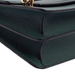 Pre Owned Strathberry Green Leather Mini East/west Leather Crossbody Bag