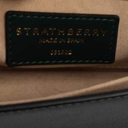 Pre Owned Strathberry Green Leather Mini East/west Leather Crossbody Bag