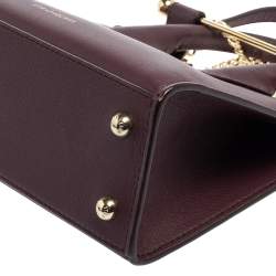Strathberry Burgundy Leather Nano Midi Tote