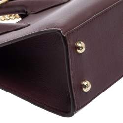 Strathberry Burgundy Leather Nano Midi Tote