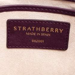 Strathberry Burgundy Leather Nano Midi Tote