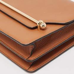 Strathberry Brown Leather East/West Chain Shoulder Bag