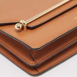 Strathberry Brown Leather East/West Chain Shoulder Bag