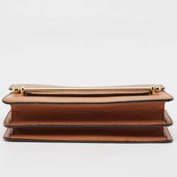 Strathberry Brown Leather East/West Chain Shoulder Bag