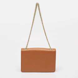 Strathberry Brown Leather East/West Chain Shoulder Bag