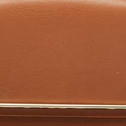 Strathberry Brown Leather East/West Chain Shoulder Bag
