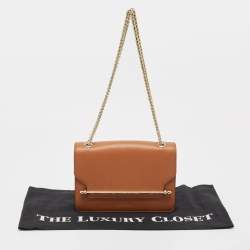 Strathberry Brown Leather East/West Chain Shoulder Bag
