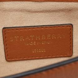 Strathberry Brown Leather East/West Chain Shoulder Bag