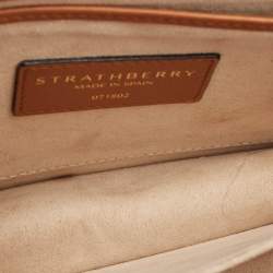 Strathberry Brown Leather East/West Chain Shoulder Bag