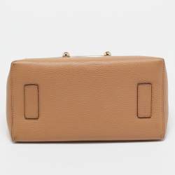 Pre Owned Strathberry Beige Leather Mosaic Top Handle Bag