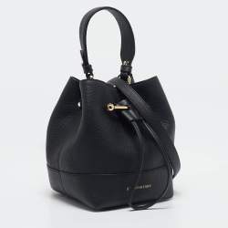 Pre Owned Strathberry Black Leather Mini Lana Osette Bucket Bag