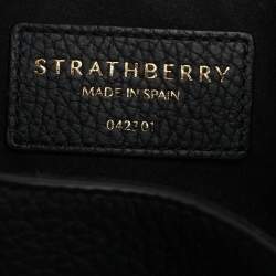 Pre Owned Strathberry Black Leather Mini Lana Osette Bucket Bag