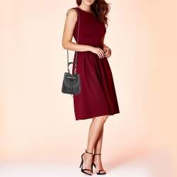 Pre Owned Strathberry Black Leather Mini Lana Osette Bucket Bag