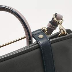 Pre Owned Strathberry Tricolor Leather Midi Tote