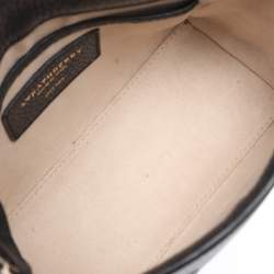 Pre Owned Strathberry Black Leather Nano Mosaic Crossbody Bag