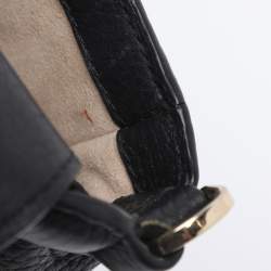 Pre Owned Strathberry Black Leather Nano Mosaic Crossbody Bag