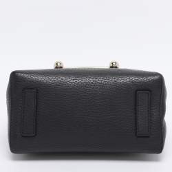 Pre Owned Strathberry Black Leather Nano Mosaic Crossbody Bag