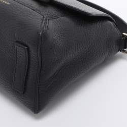 Pre Owned Strathberry Black Leather Nano Mosaic Crossbody Bag