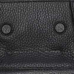 Pre Owned Strathberry Black Leather Nano Mosaic Crossbody Bag