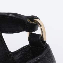 Pre Owned Strathberry Black Leather Nano Mosaic Crossbody Bag