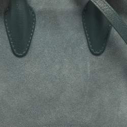 Pre Owned Strathberry Tricolor Suede and Leather Nano Midi Top Handle Bag